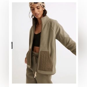 Madewell MWL Betterfleece Zip Quilted-Pocket Jacket
